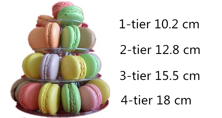 4 tier macaron tower clear smaller display plastic packaging box blister pack display stand food tower for food