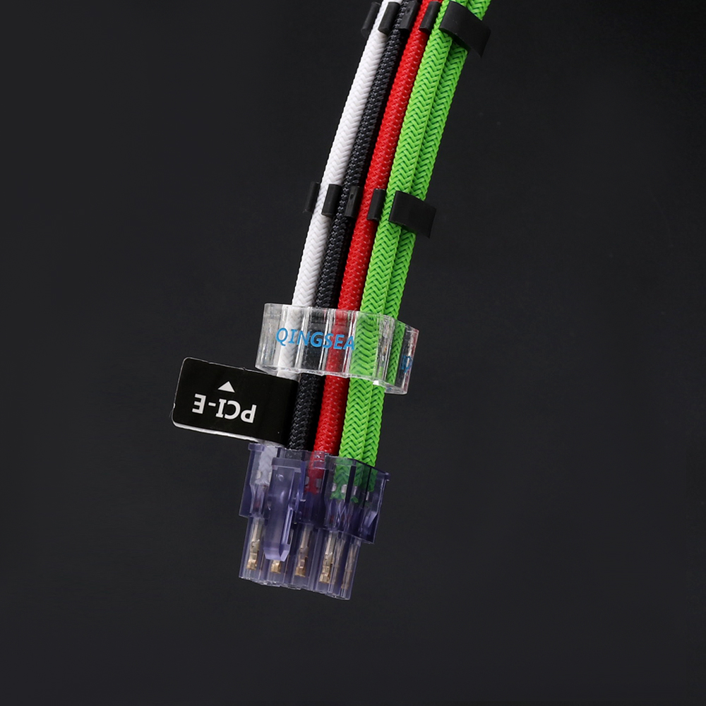 Sleeved Cables PSU Extension Kit 18AWG 30cm ATX 24P CPU4+4P PCI-E 6+2P PCI-E 6P For ATX Power Supply Cable Rainbow