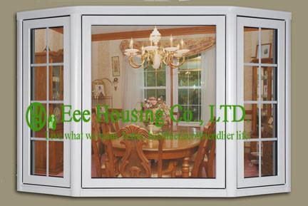 PVC Bay Windows With Clear Glass For Villas/Apartment, Energy efficient vinyl