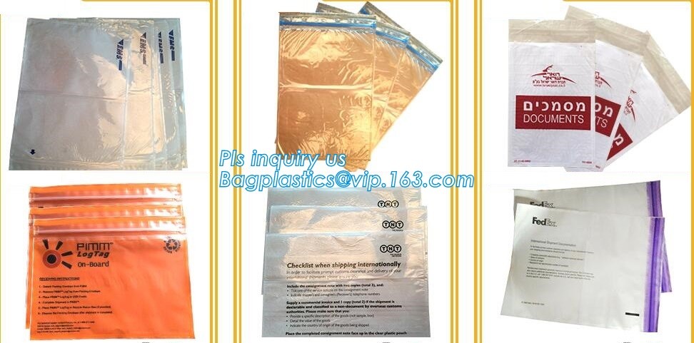 PP film 178*140mm invoice enclosed packing list envelopes, DHL Shipping pockets for waybill, A4 size plastic packing lis