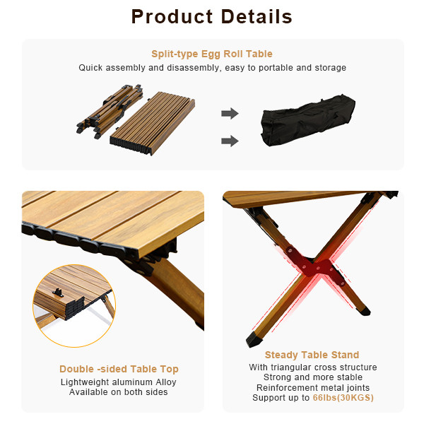 1.2m Rectangular Folding Camping Table Portable Aluminum Picnic Table