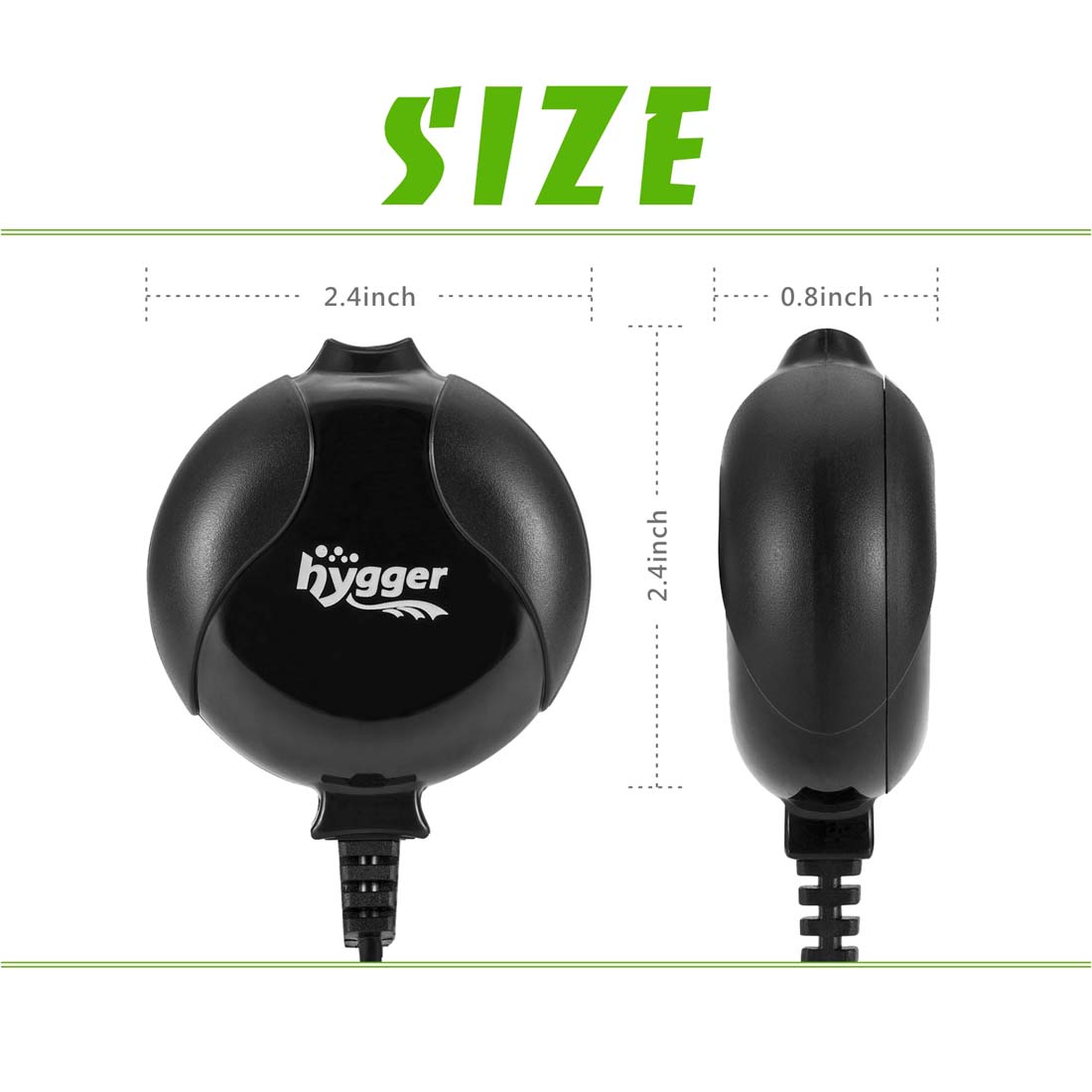 Hygger Quiet Mini Air Pump for Aquarium 1.5 Watt Oxygen Fish Air Pump for 1-15 Gallon Fish Tank with Accessories