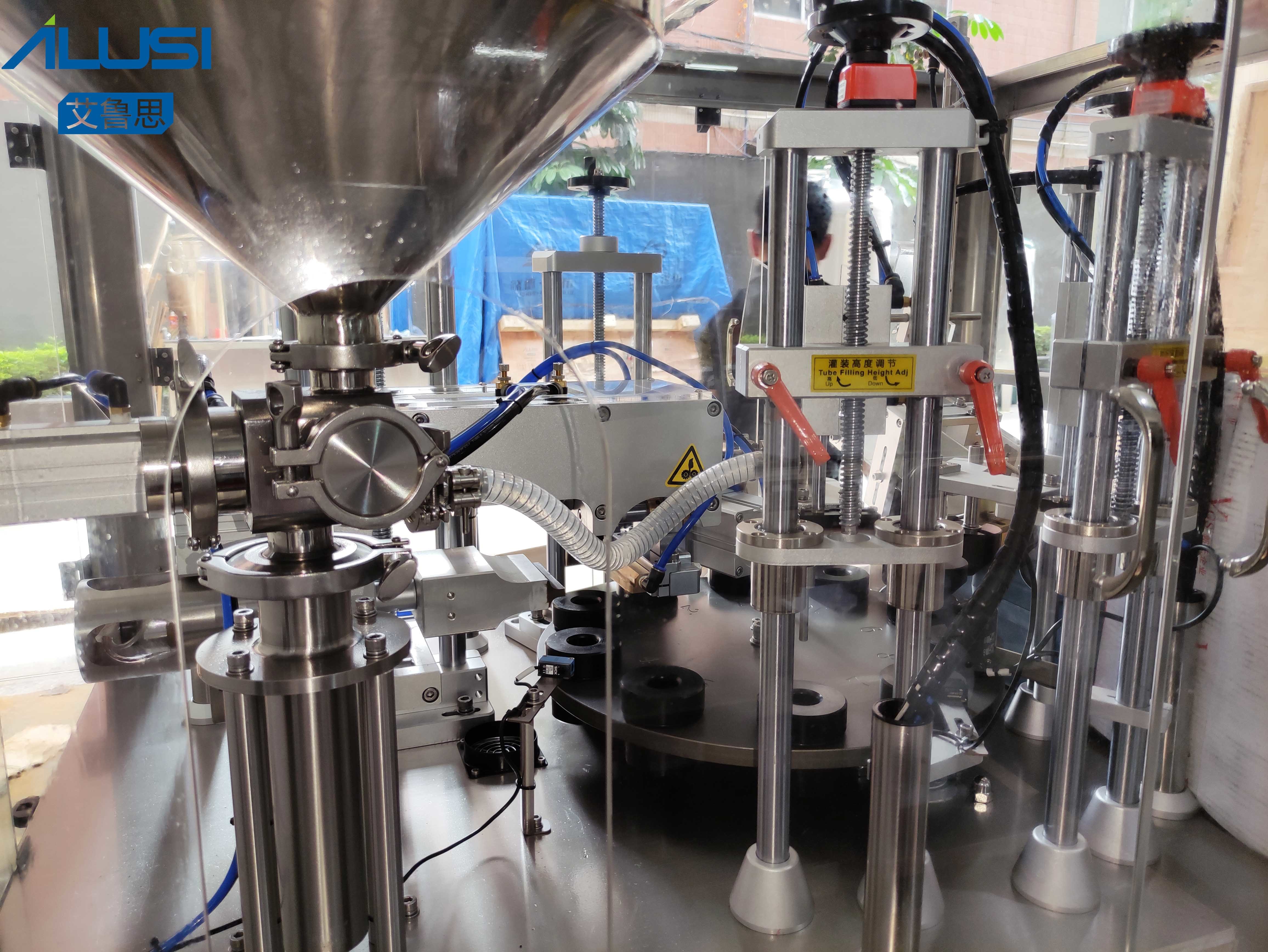 Ultrasonic Hand Cream Circular Arc Tube Filling Sealing Machine With Rounded Corner Sealing