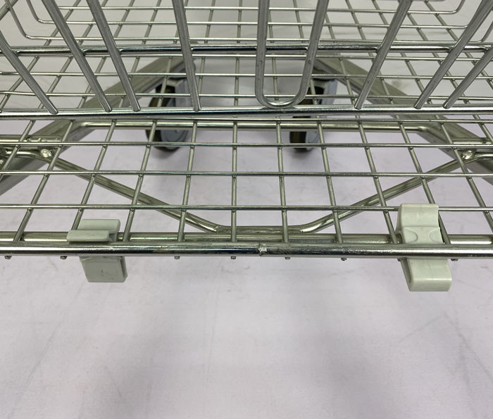 Octagonal Foot Steel Metal Shopping Trolley Cart Customized European Style