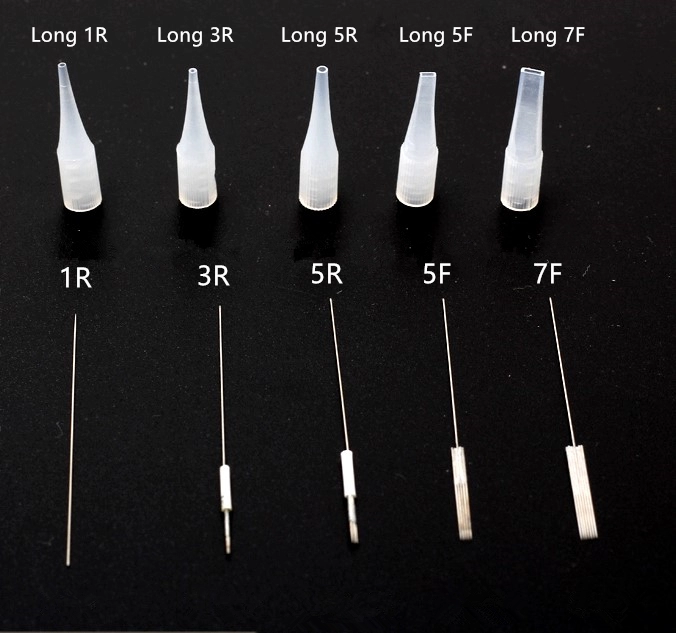 Plastic Permanent Disposable 1R Eyebrow Tattoo Makeup Needles For Tatoo Machine