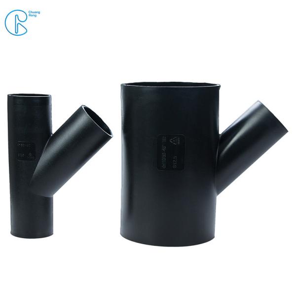 Buttfusion Connection HDPE Drainage Fittings Siphon Y Tee 45 Degree Tee PN6