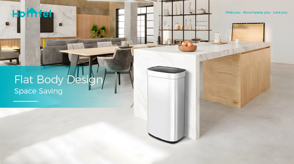 Home Stainless Steel Garbage Bin with Automatic Sensor and Batteries Required Customized Smart Trash Bin