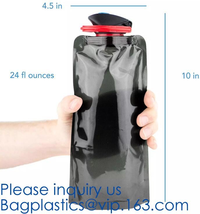 Customized Climbing Printed BPA Free Foldable T-shirt Shaped Bottle Collapsible Water Bottle Bag,250ml-600ml Foldable Co