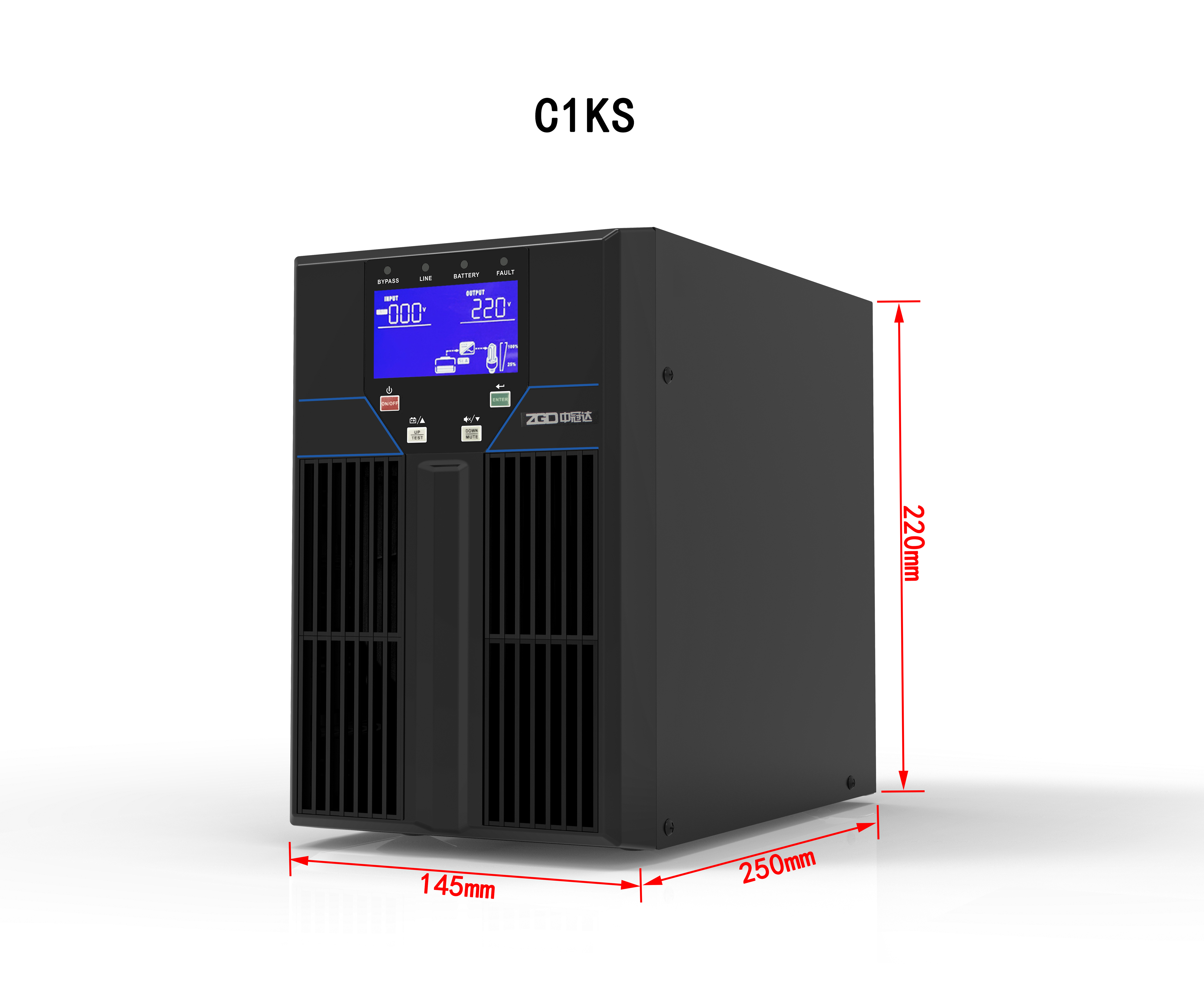 3kva 2400W High Frequency Online UPS Power Systems For CCTV Solution