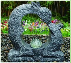 Crystal Ball Backyard Water Fountains , Pedestal Hypnus Decorative Water Fountain