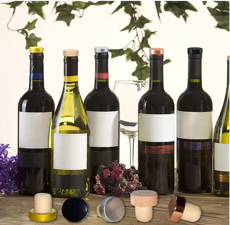 Aluminium-Plastic Customied T Shape Wine Corks Wooden Bar Top Cap Wine Bottle Stoppers