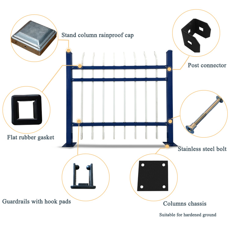Home Garden tubular pool fencing Aluminum Profile Fence Black steel fence