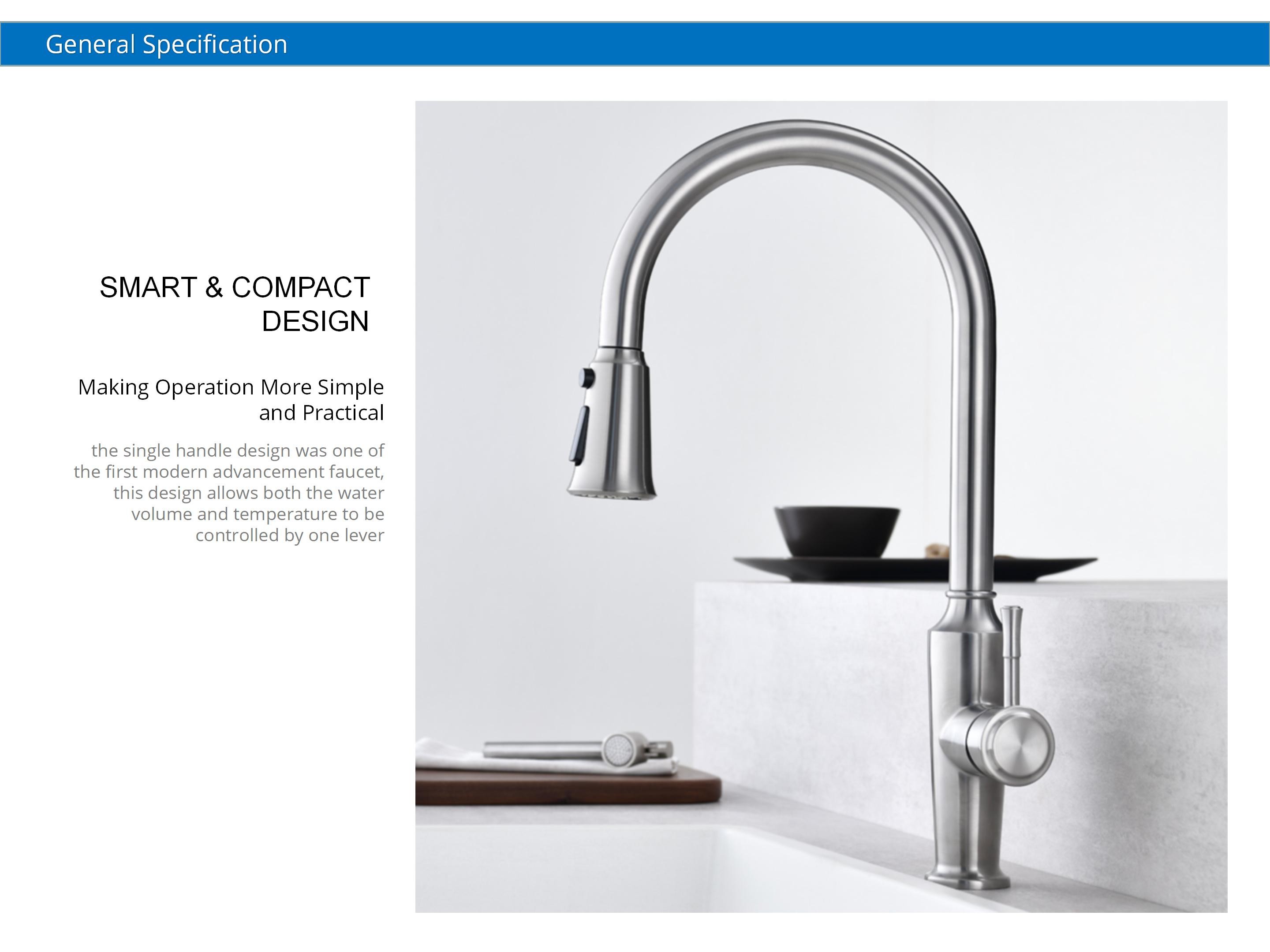 Gooseneck Pull Out Hose Kitchen Taps