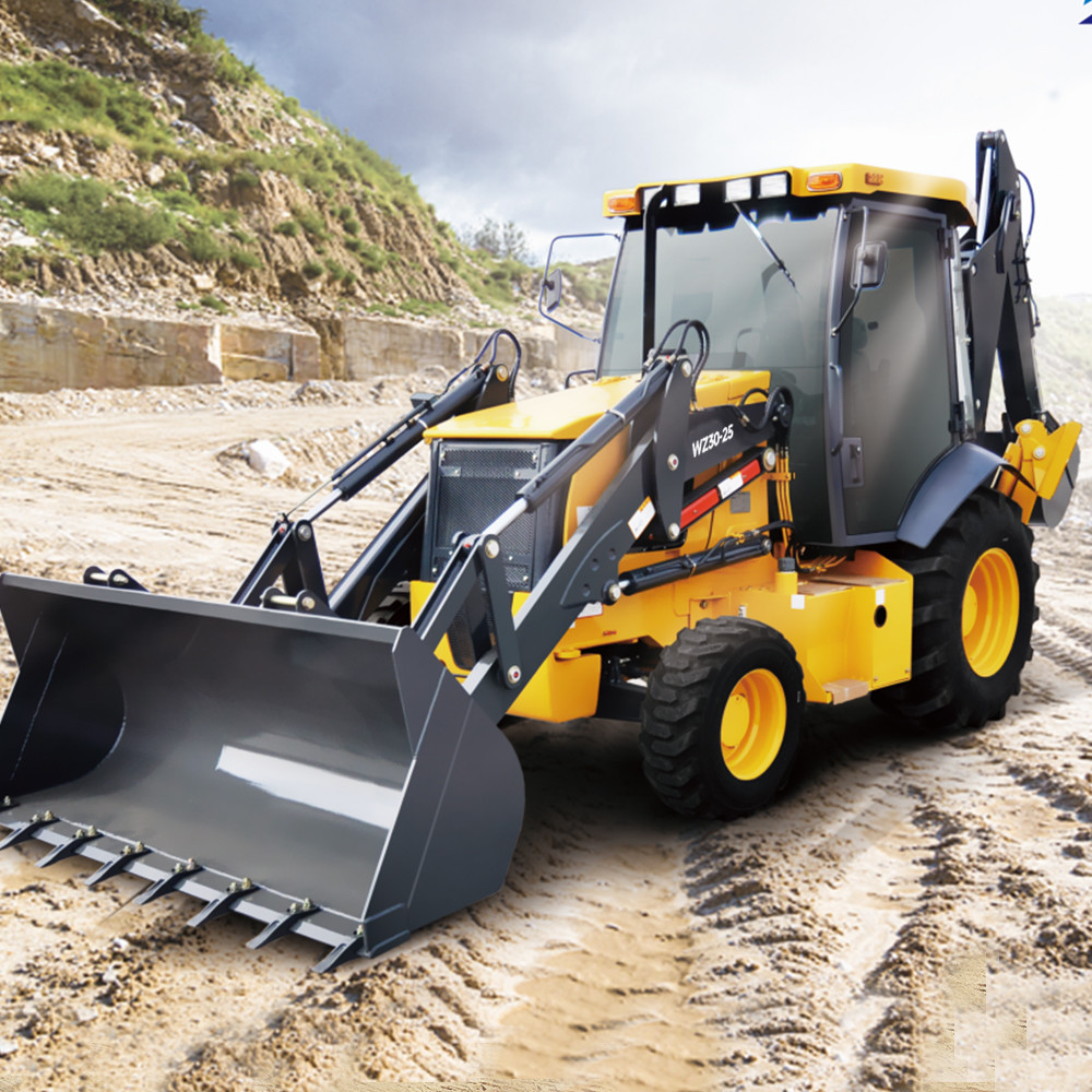 Used Second Hand Mini Backhoe Loader WZ30-25 Bucket 1.0 M3 Digger Bucket 0.3 M3