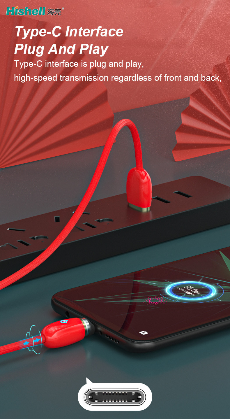 Stable Antiwear Magnetic USB Data Cable , Liquid Silicone Magnetic 360 Charging Cable