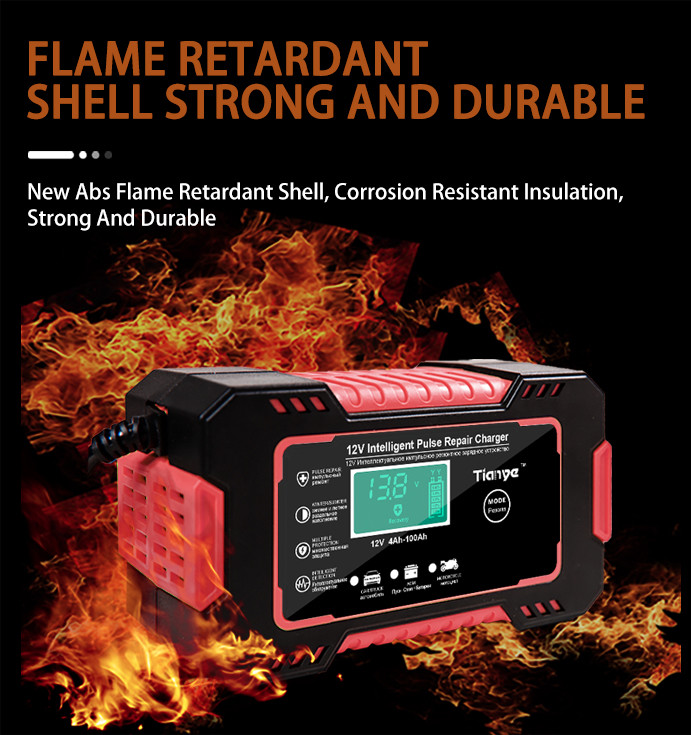 2.4A 7stage Intelligent Pulse Repair Charger With Polarity Reversal Protection