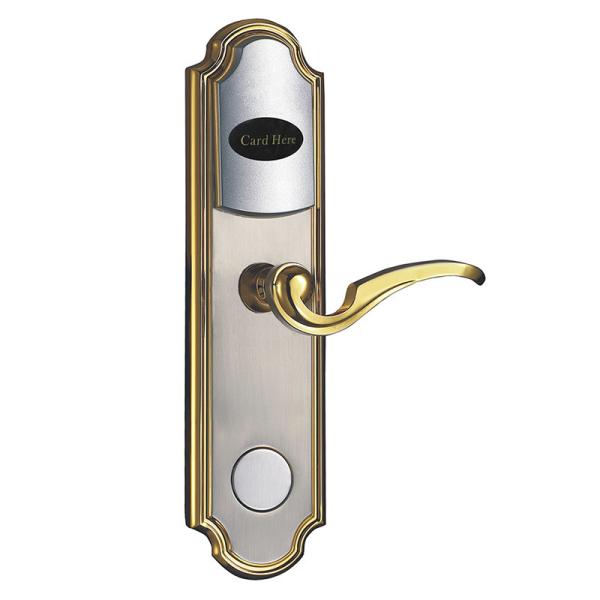 Smart Plated Gold / Nickel Electronic Door Lock RFID Card Digital Keyless Door