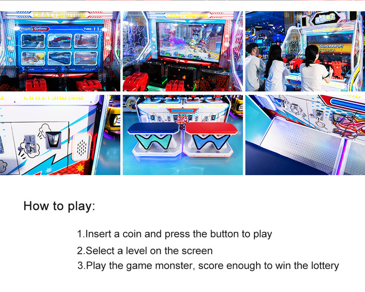 4-Player Coin-Operated Video Game Machine Children's Arcade Shooting Bal