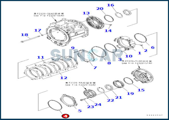 562-15-19220 5621519220 Seal Ring For Transmission KOMATSU WA500-7 D85EX-15EO