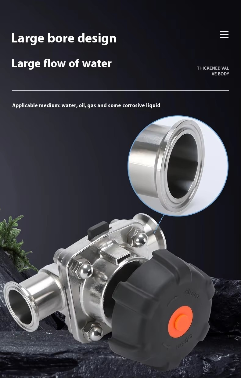 DN10 1/2 Inch Manual Diaphragm Valve PC Hand Wheel