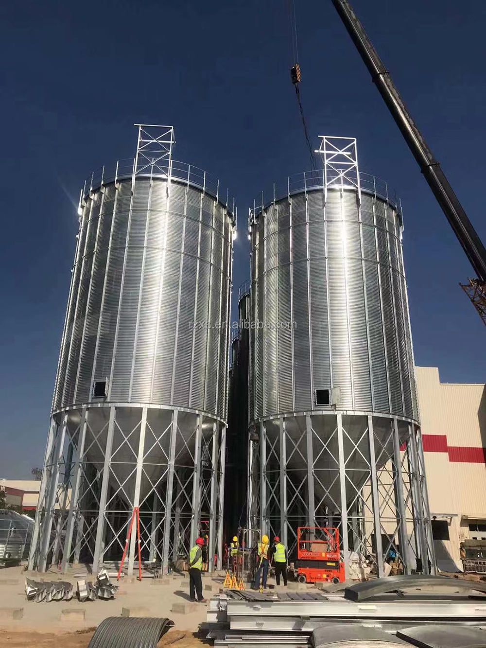 500 Ton Small Size Galvanized Hopper Bottom Grain Wheat Flour Storage Silo