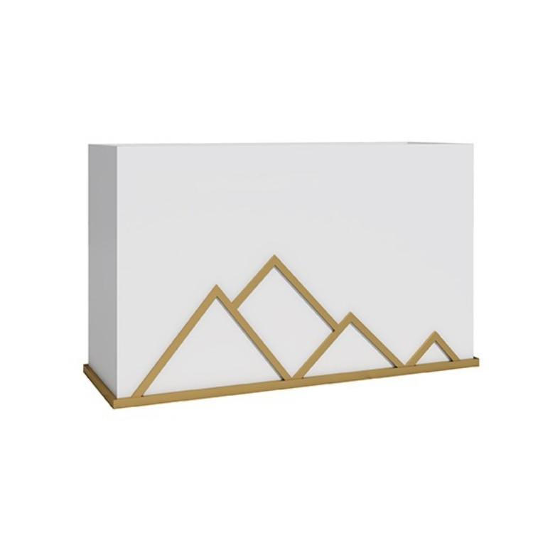 Modern large outdoor metal white square planter box put on the street