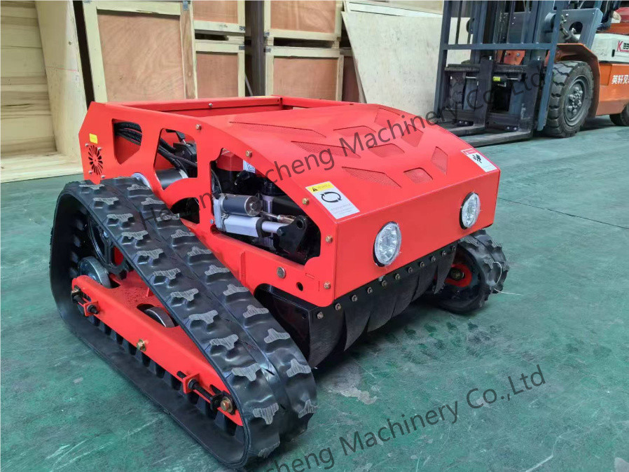 Crawler Type Four Wheel Hybrid Remote Control Lawn Mower 20mm-180mm Cutting Height