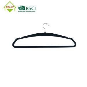 Round Shoulders Slim Plastic Pant Hangers With Non Slip Bar