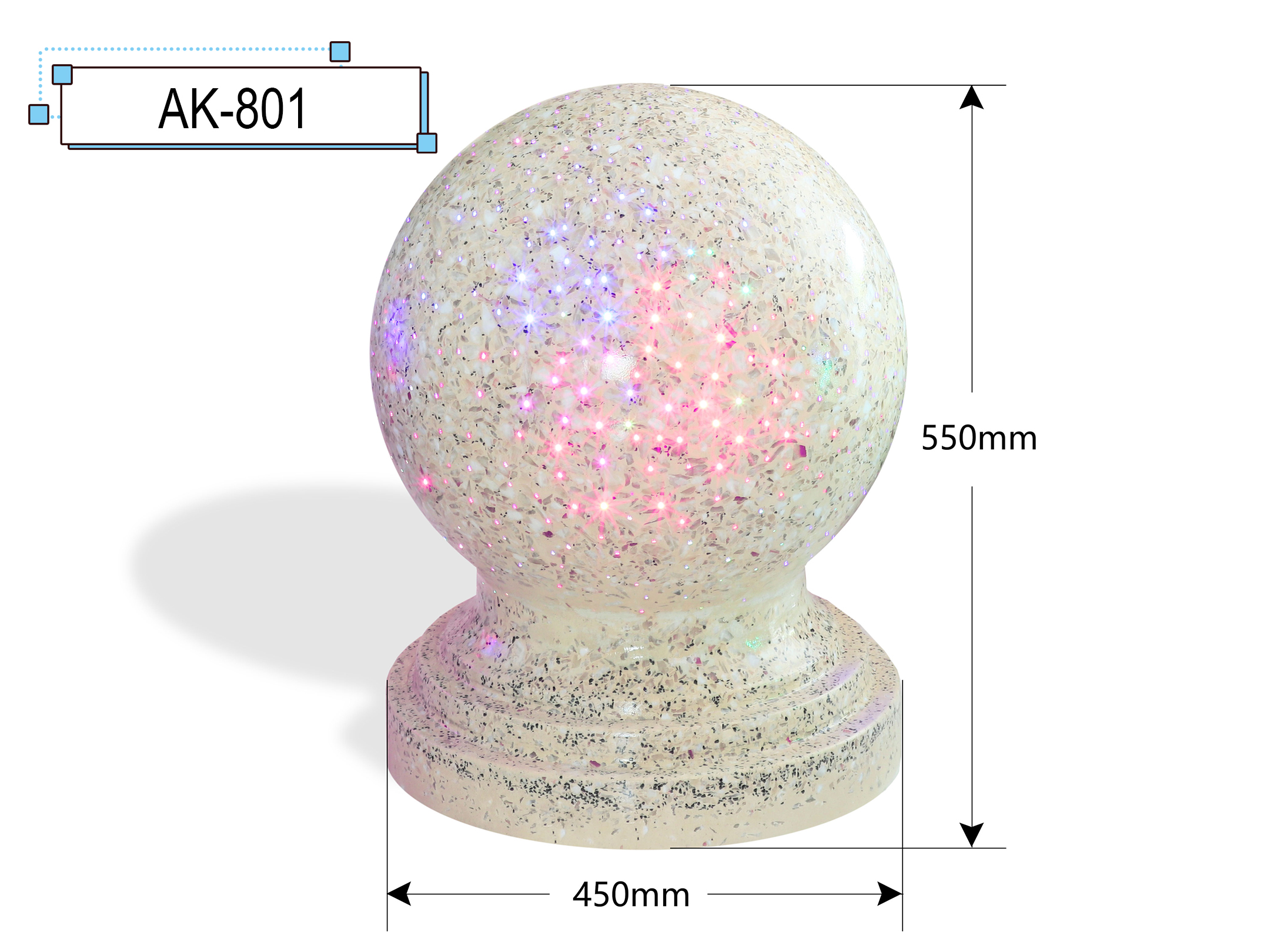 Luminous Stone Bollards Ball Car Parking Lot Road Blocking Special-Shaped Ornam