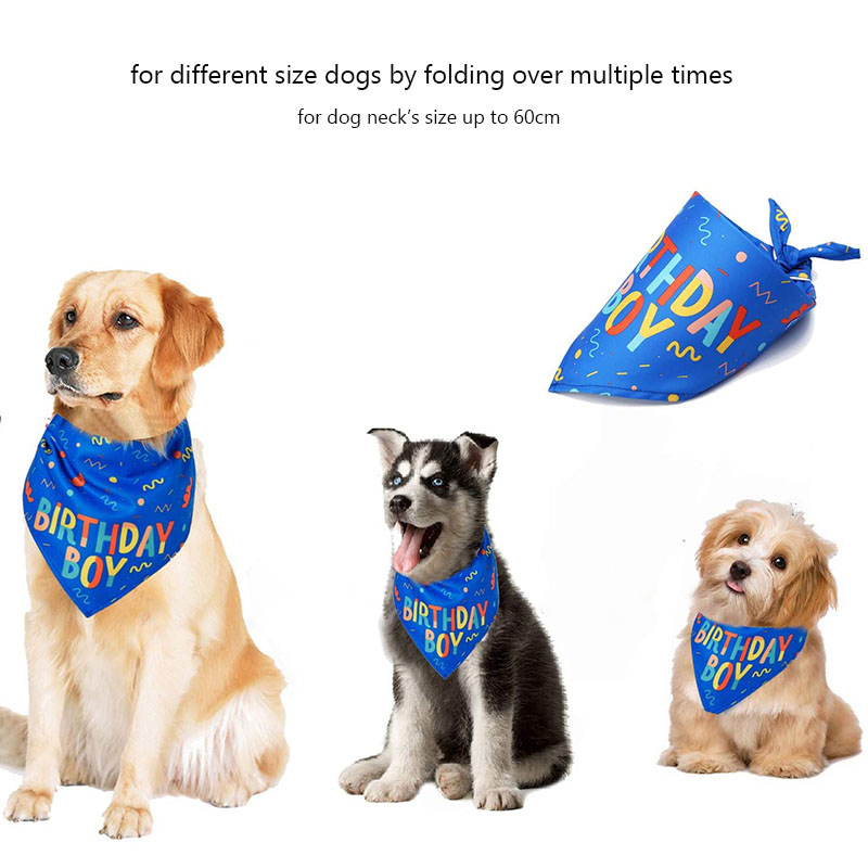 Dog Birthday Stocked Occasion Bandana Bone Chew Toy Set Pet Custom Printed Bandanas