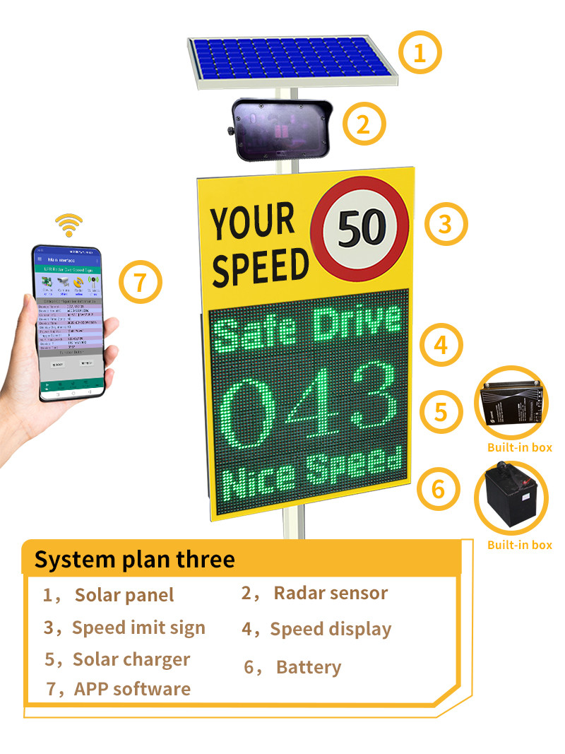 NBP10-L4 Solar Speed Sign with Adjustable Visibility and Phone App Control