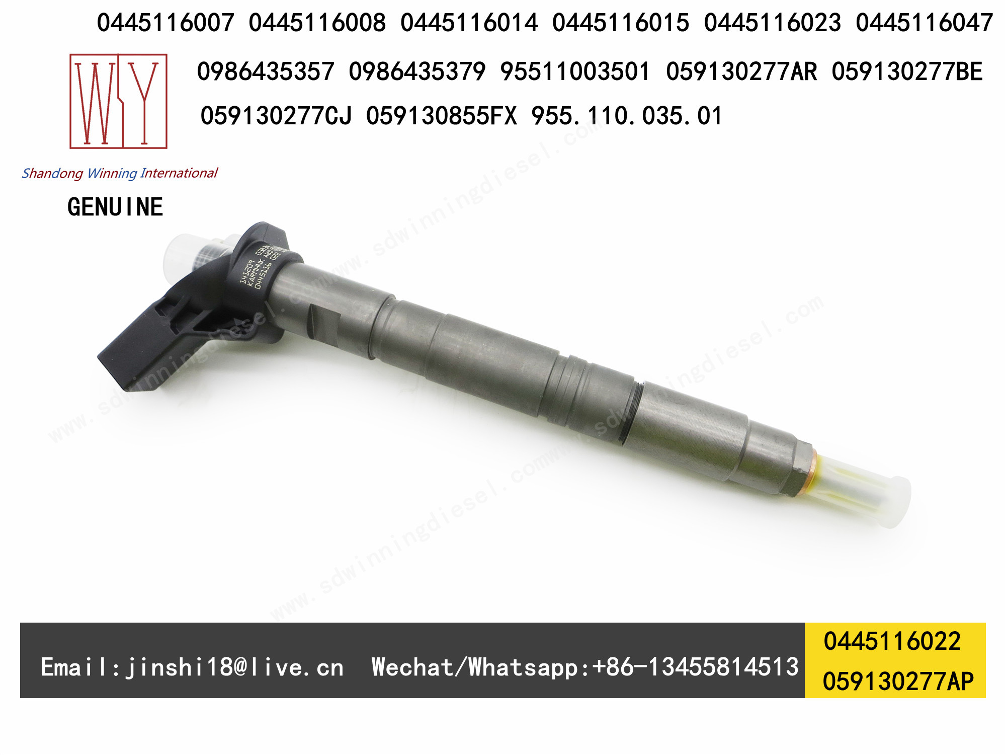 BOSCH GENUINE AND NEW PIEZO FUEL INJECTOR 0445116022, 0445116023, 059130277AP, 059130855FX, 0445116007, 0445116008