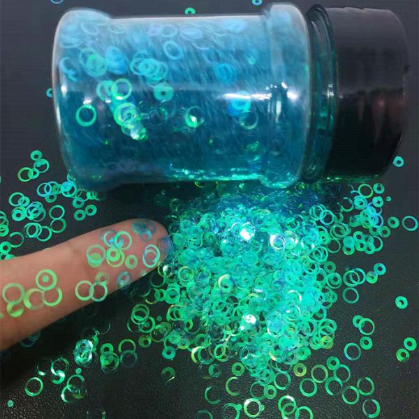 Beautify Glitter Sparkling Glitter Sky Blue Glittering Bling Open Circle Shaped
