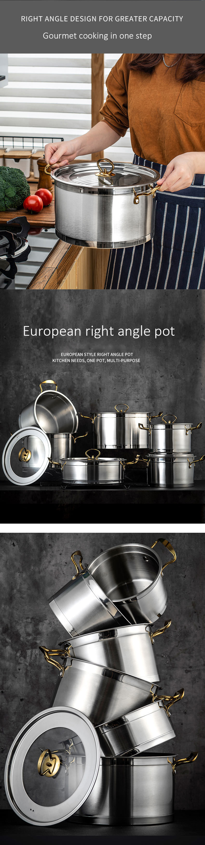 Wholesale Tornado Cookware Sets Multifunctional Cooking Pot Kitchen 6 Piece Soup Pot Set