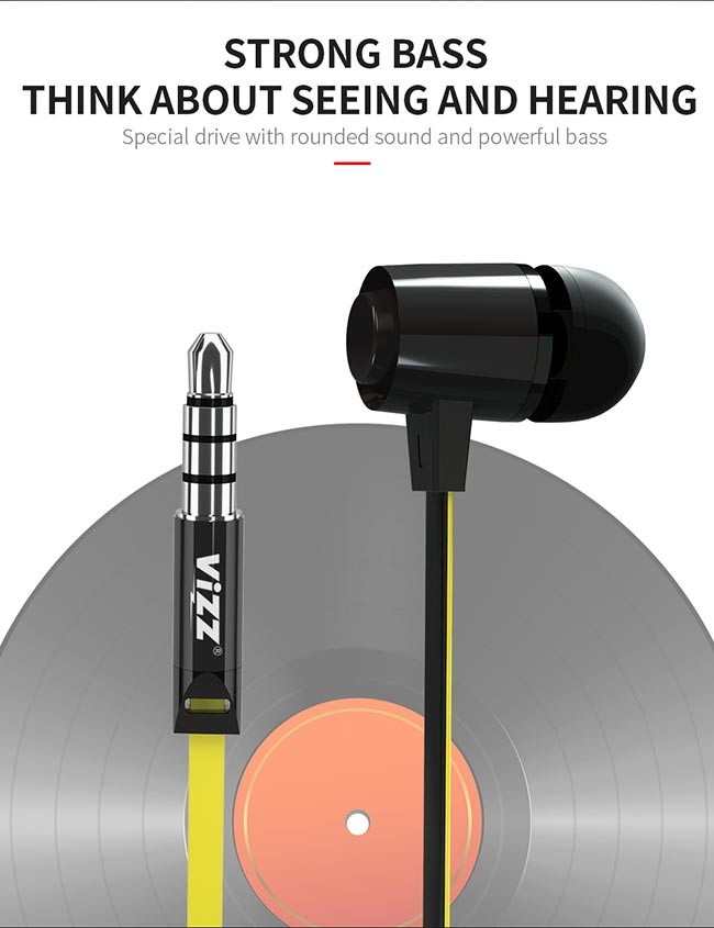HD Microphone 3.5mm Deep Bass Sound 98dB Wired Earphone