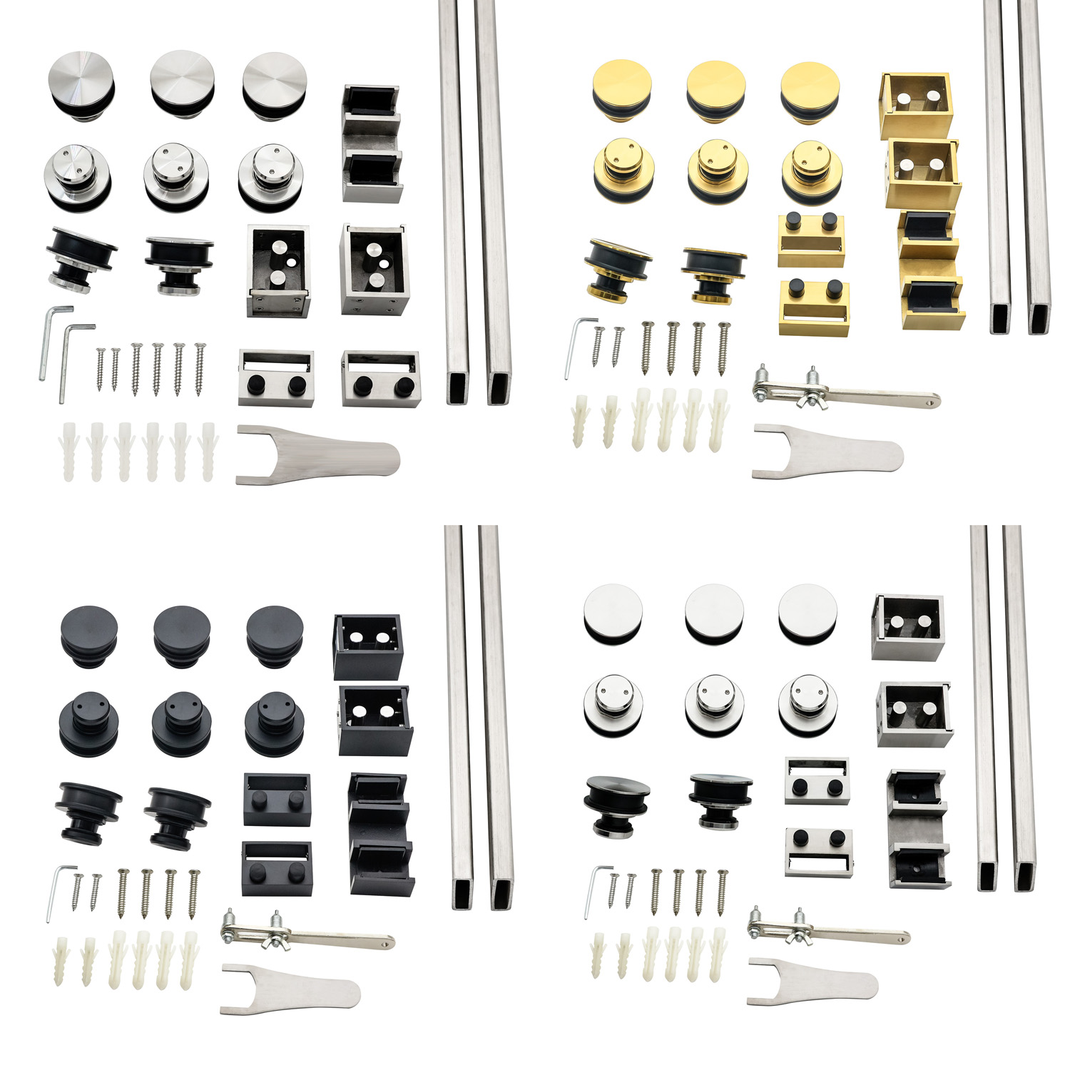 Highly Resistant to Corrosion 304 Stainless Steel Frameless Shower Sliding Door Hardware