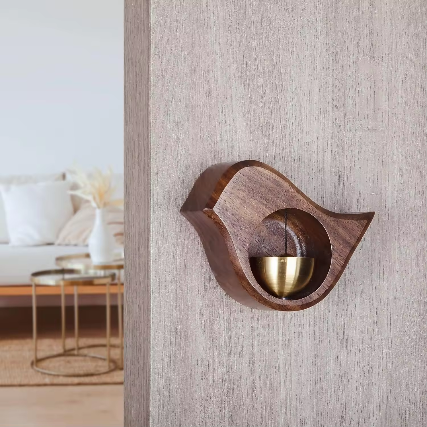 Wooden dopamine wind chime Japanese wooden magnet doorbell Wooden doorbell