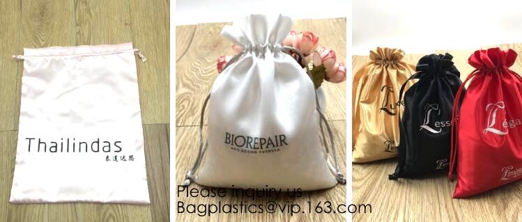Soft Toy Storage Satin Bag With Drawstring,Promotional Red Wine Color Satin Packaging Bag,Hot selling Fancy Pink Satin J