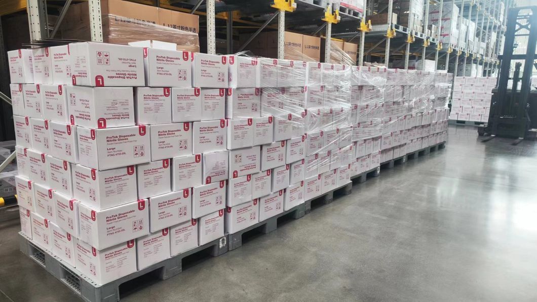Blue Disposable Nitrile Gloves No Latex Powder Free