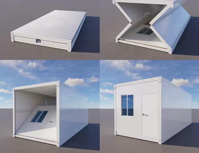 Steel Door Folding Container House Flat Pack Prefabricated 20ft 40ft