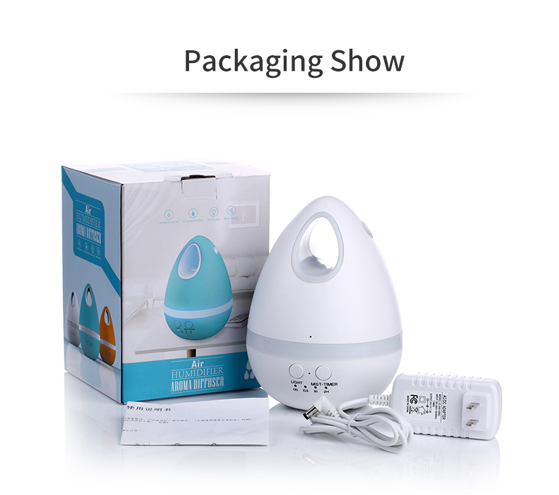 Egg Shaped Cool Air Mist Humidifier , 200ml Large Capacity Humidifier