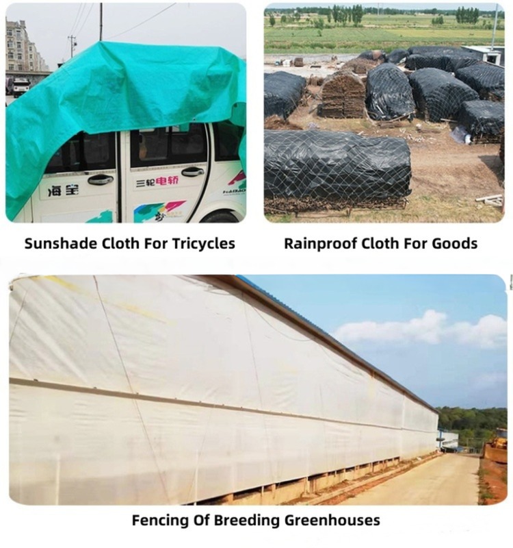Waterproof Dustproof Stripe Grid PE Tarpaulin for Item Covering and Sunlight Blocking