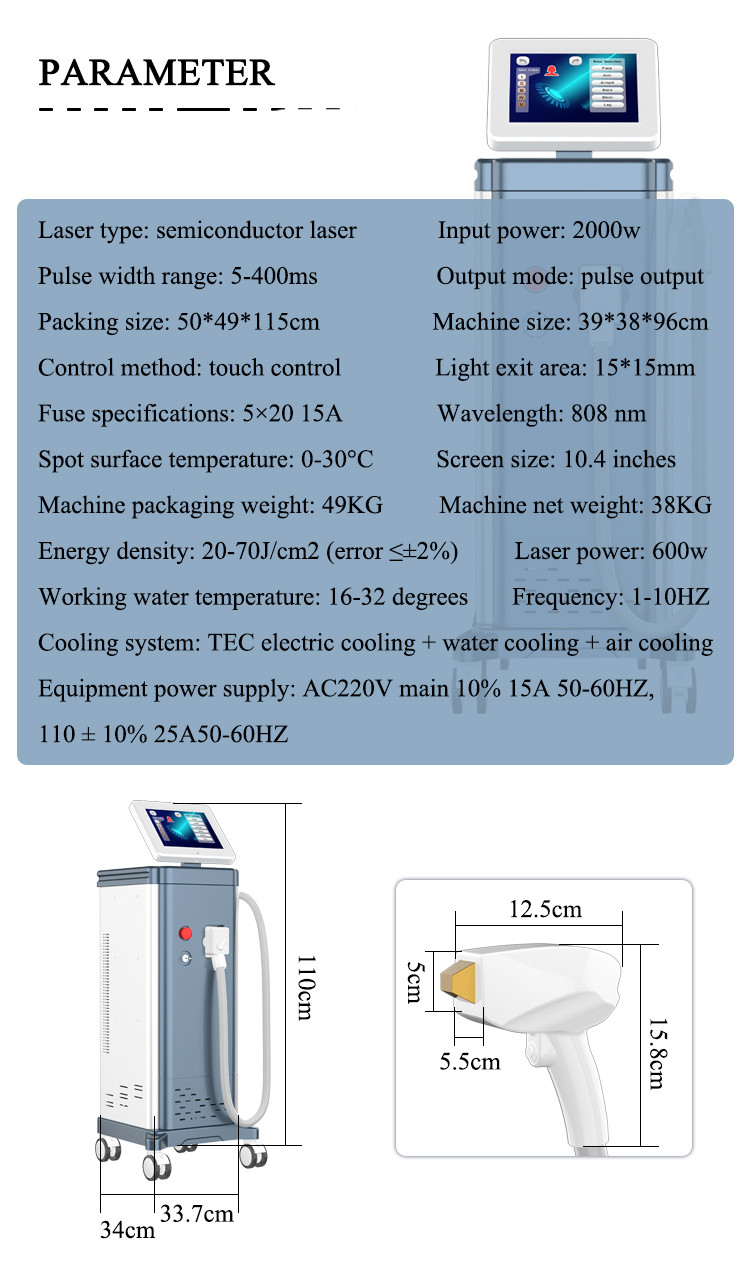 New Arrival 2000W laser price hair removal machine / 808 diode laser hair removal machine LF-648B