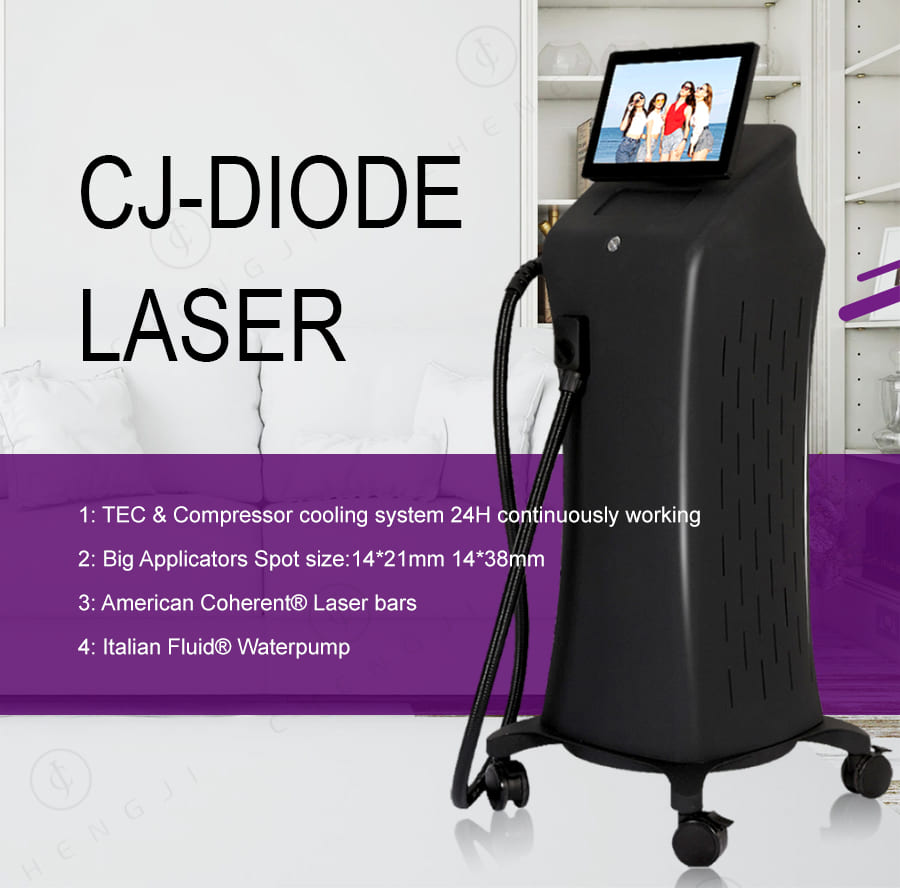 Cosmetology Diode Laser Hair Removal Machine 1000W Salon Laser Hair Removal Machine High Frequency