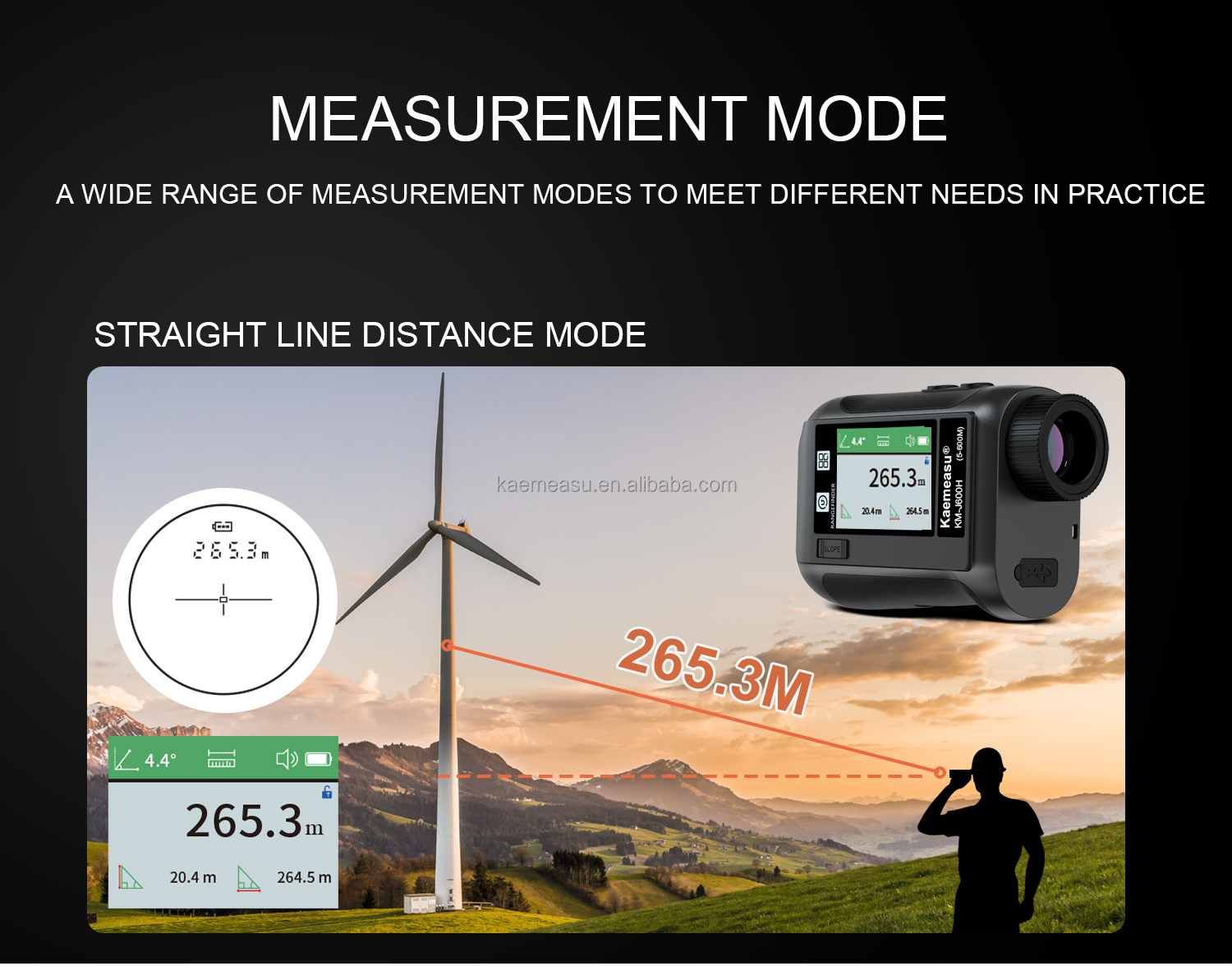 J1500m Digital Laser Rangefinder All in One Distance Area Volume Measuring Tool