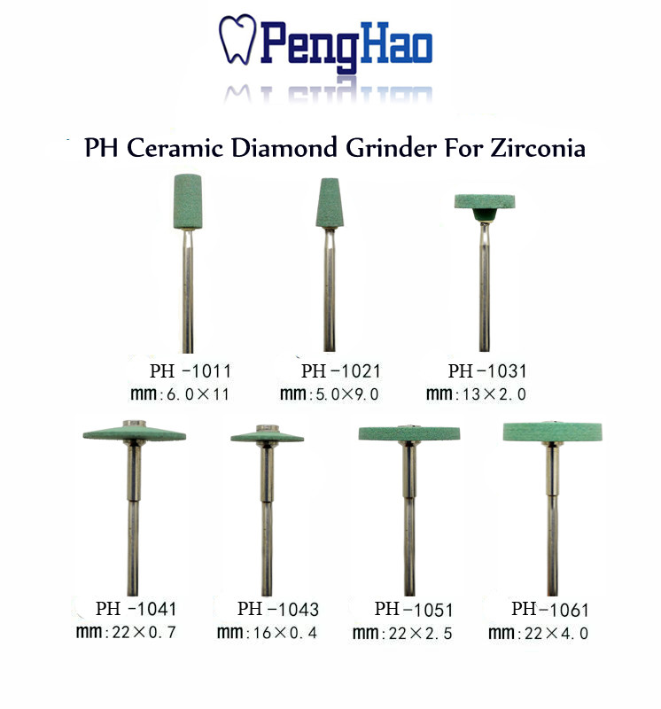 Green Dental Zirconia Abrasive Tools , Diamond Zirconia Polishing Turbo Grinder
