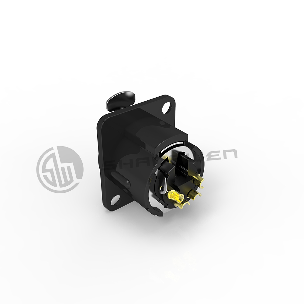 Indoor Custom XLR 4 Pin Male Female Connector Plug Socket Zinc Alloy Shell