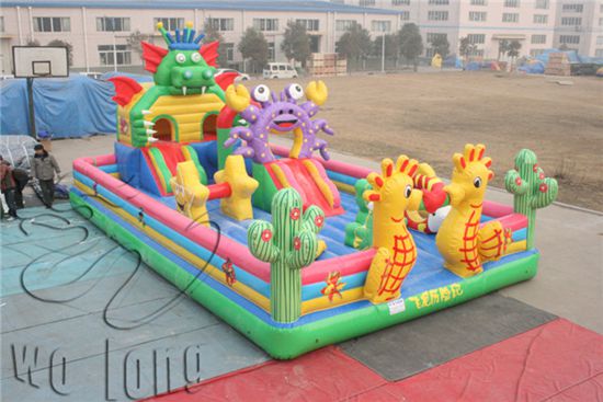 large new style fly dragon inflatable bouncer with slide