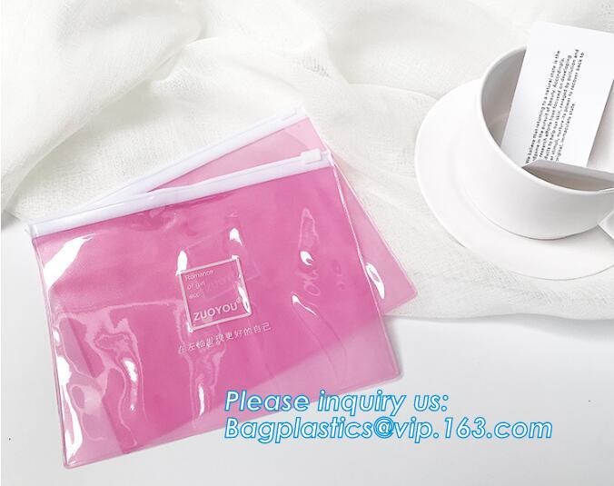 Plastic Bag OEM Custom PVC Loop Handle Image Printed Plastic Shopping Bag,Promotional Clear Waterproof Plastic Cosmetic