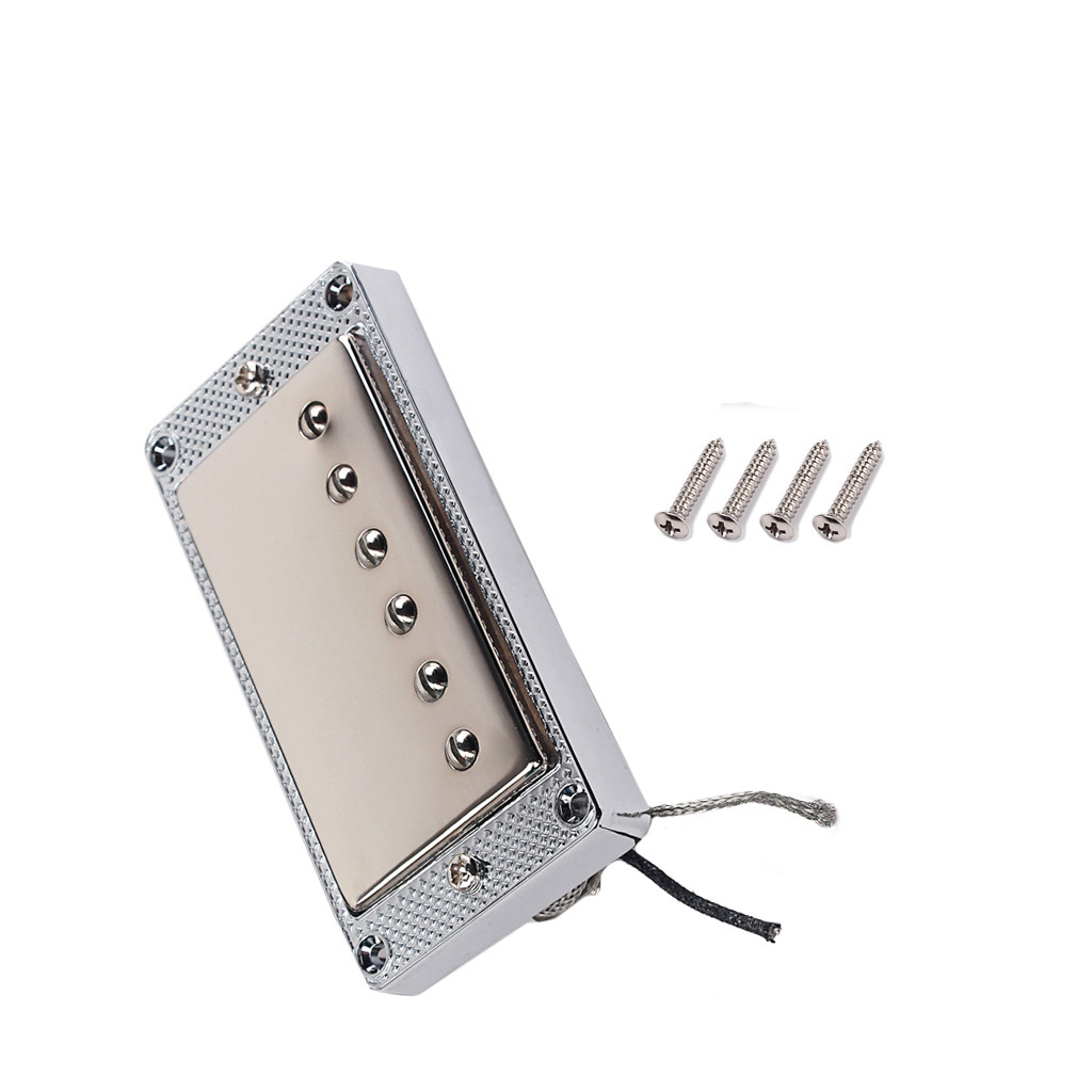 Dual Coil Closed Mini HumbuckerAlnico 5 Chrome Metal Pickup For LP Guitar Bridge With Mounting Screws